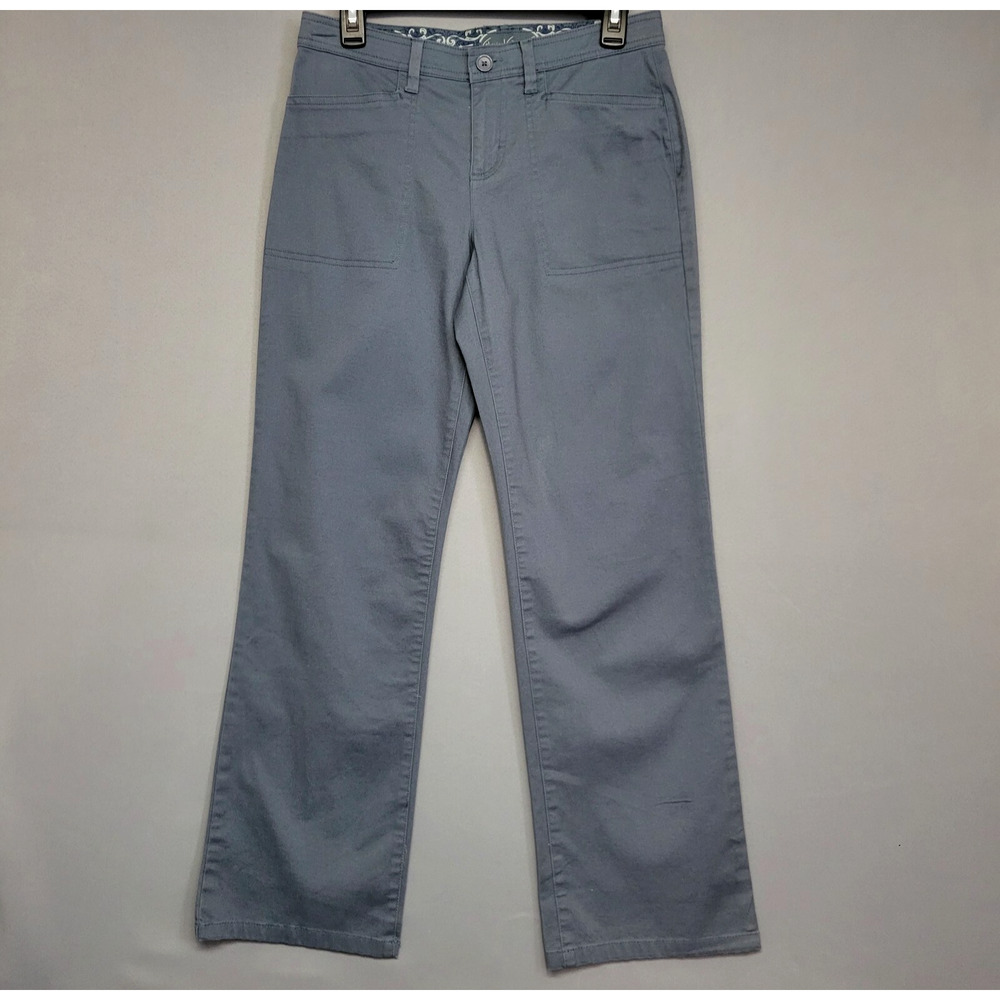 Gloria‎ Vanderbilt Missy Pants Chinos Womens 4 Short Gray Flat Front Pockets